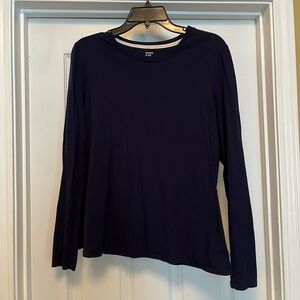 Crown & Ivy Navy Long Sleeve Top